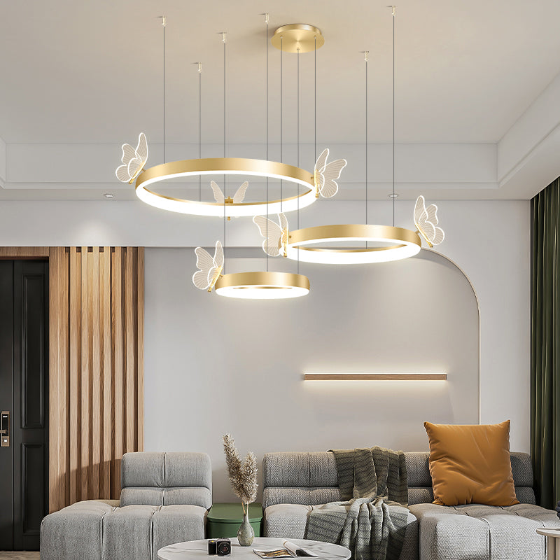 Accesorios de iluminación de techo contemporáneo de techo de techo de techo de metal de 3 niveles