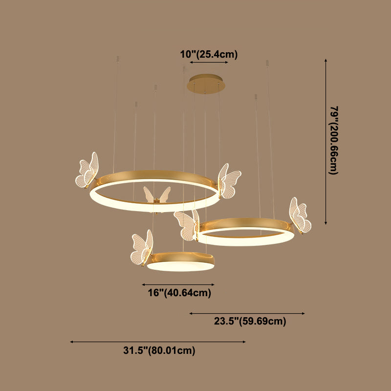 Accesorios de iluminación de techo contemporáneo de techo de techo de techo de metal de 3 niveles
