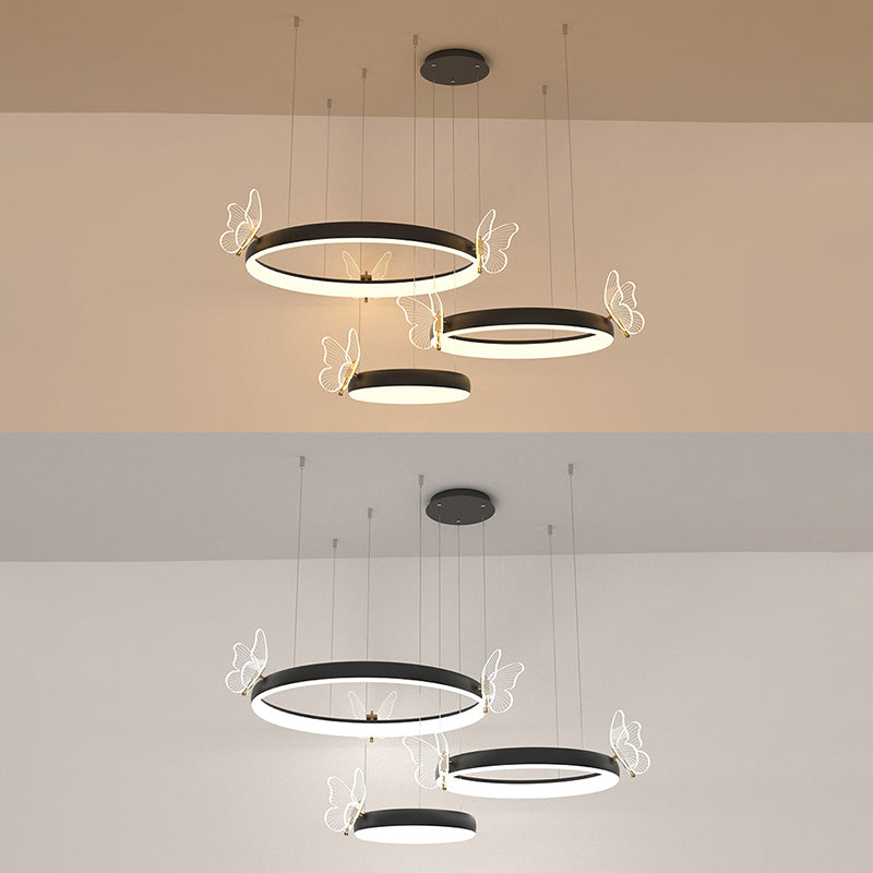 Accesorios de iluminación de techo contemporáneo de techo de techo de techo de metal de 3 niveles