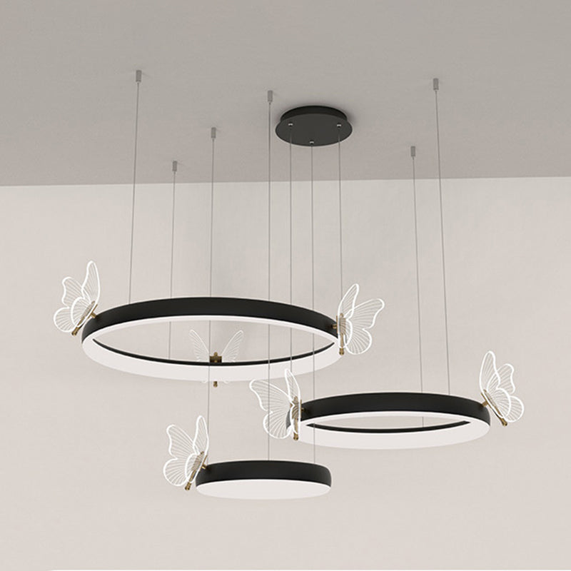 Accesorios de iluminación de techo contemporáneo de techo de techo de techo de metal de 3 niveles