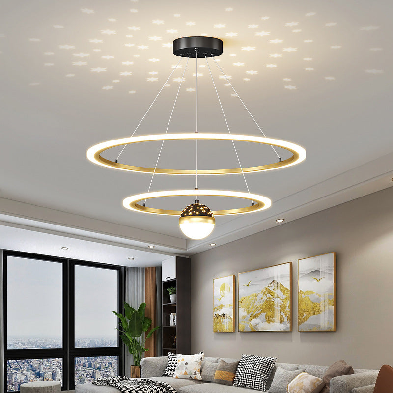 Accesorio de iluminación de lámpara de metal escalonado 3 luces de estilo moderno luz colgante de techo