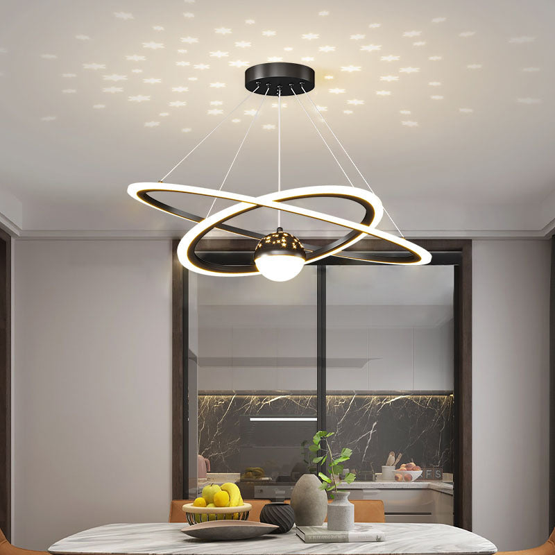 Accesorio de iluminación de lámpara de metal escalonado 3 luces de estilo moderno luz colgante de techo