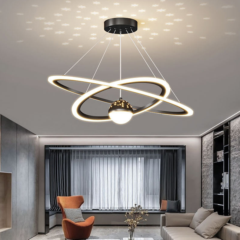 Accesorio de iluminación de lámpara de metal escalonado 3 luces de estilo moderno luz colgante de techo