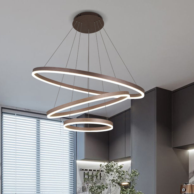 Anillo de 3 luces Luz de techo colgante de lámpara de lámpara de metal de estilo moderno
