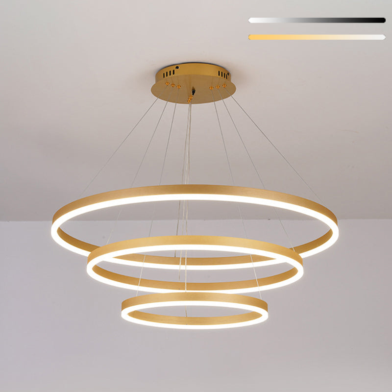 Anillo de 3 luces Luz de techo colgante de lámpara de lámpara de metal de estilo moderno