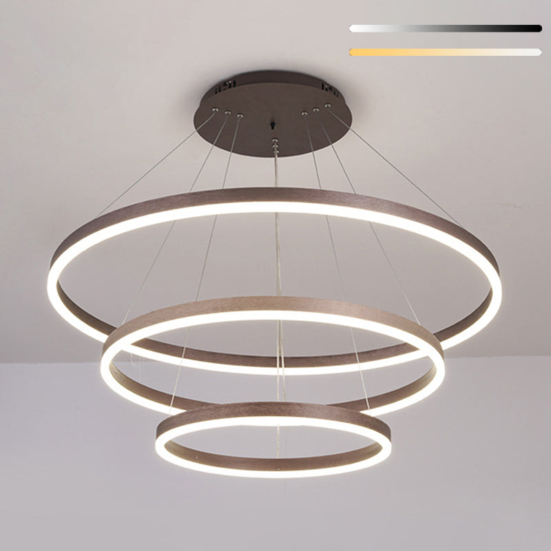 Anillo de 3 luces Luz de techo colgante de lámpara de lámpara de metal de estilo moderno