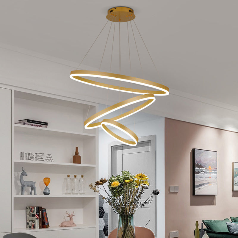 Anillo de 3 luces Luz de techo colgante de lámpara de lámpara de metal de estilo moderno