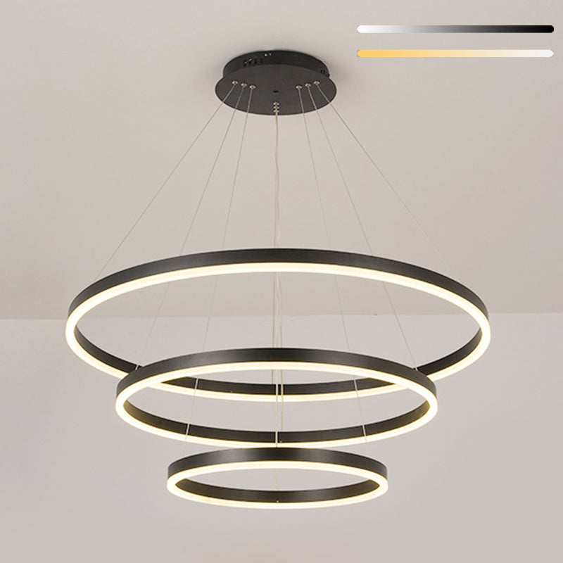 Anillo de 3 luces Luz de techo colgante de lámpara de lámpara de metal de estilo moderno