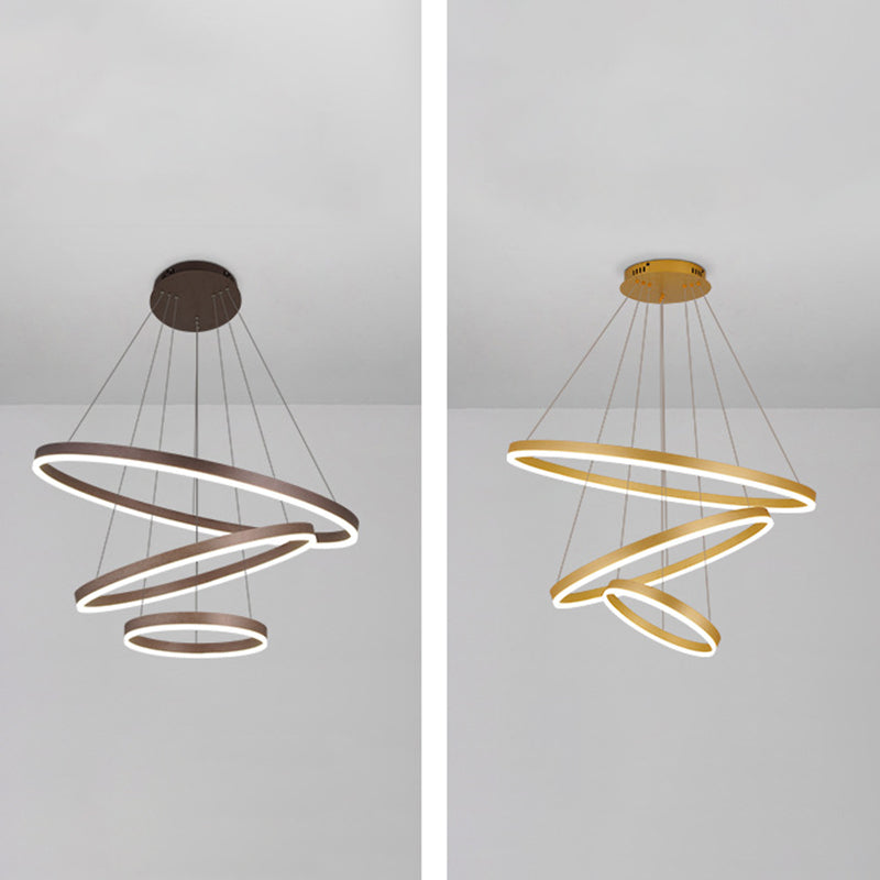 Anillo de 3 luces Luz de techo colgante de lámpara de lámpara de metal de estilo moderno