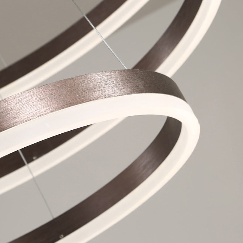 Anillo de 3 luces Luz de techo colgante de lámpara de lámpara de metal de estilo moderno