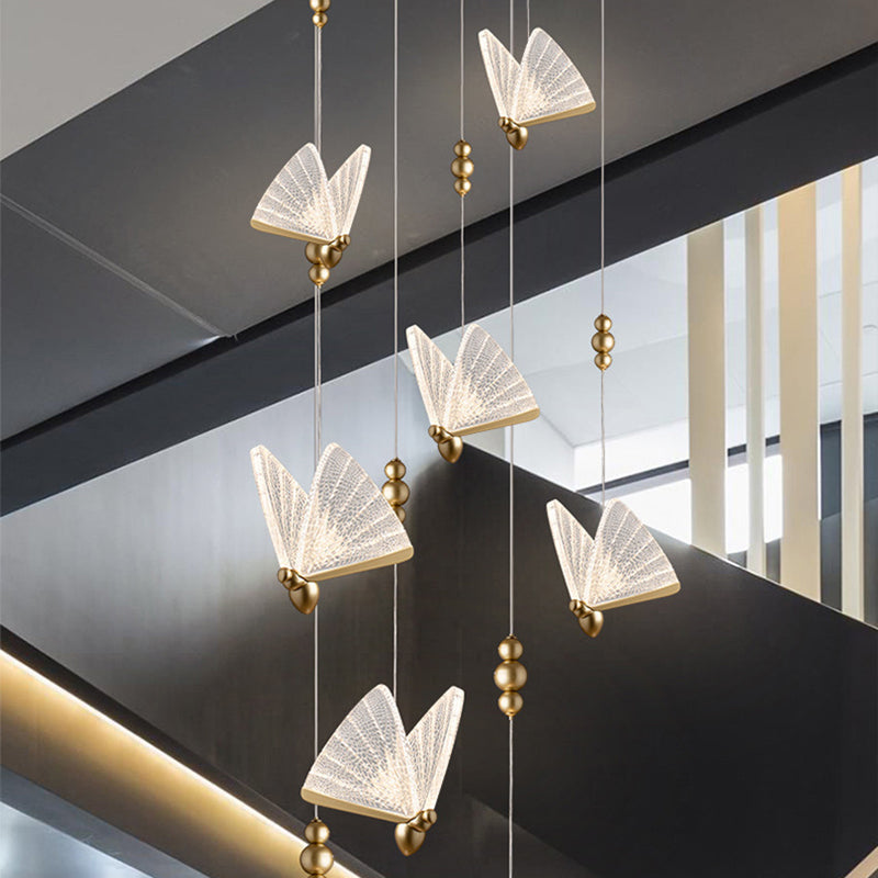 1-Light Acrylic Suspended Lighting Fixture Modern Pendant Light Kit for Bedroom