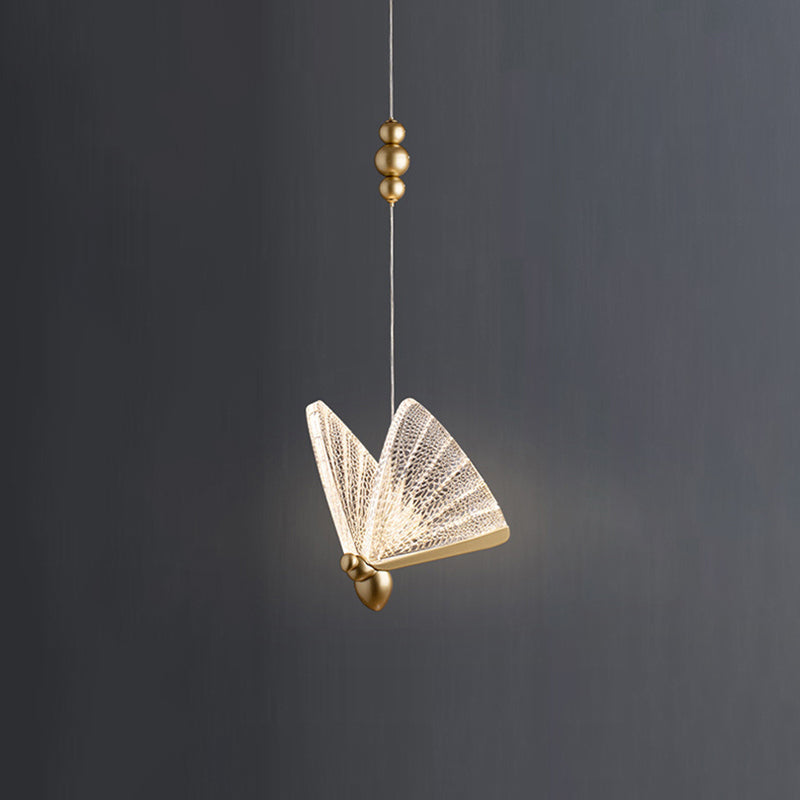 1-Light Acrylic Suspended Lighting Fixture Modern Pendant Light Kit for Bedroom