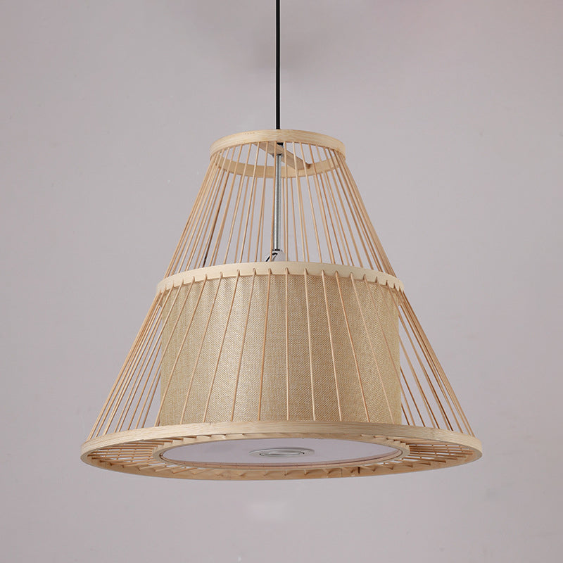 Japanese Pendulum Light Rattan 1-Light Hanging Ceiling Light for Dining Room