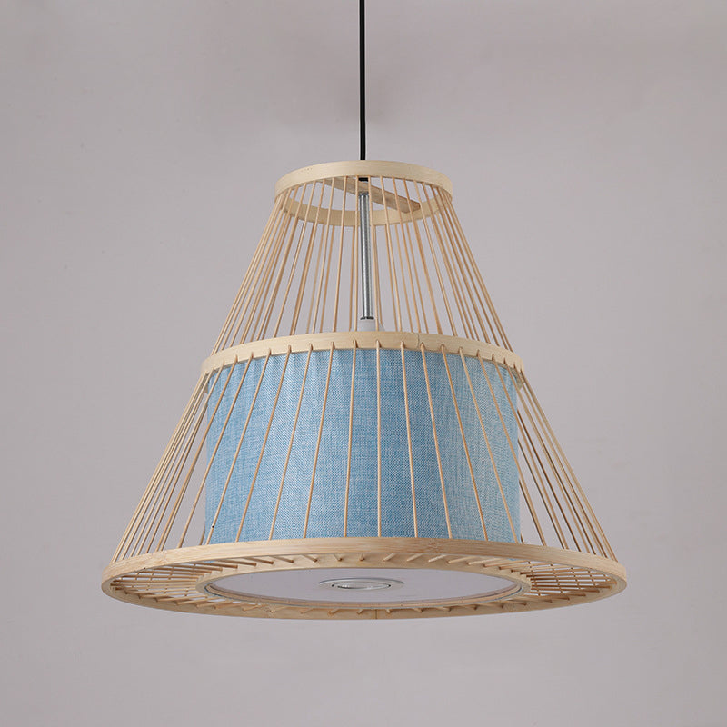 Japanese Pendulum Light Rattan 1-Light Hanging Ceiling Light for Dining Room