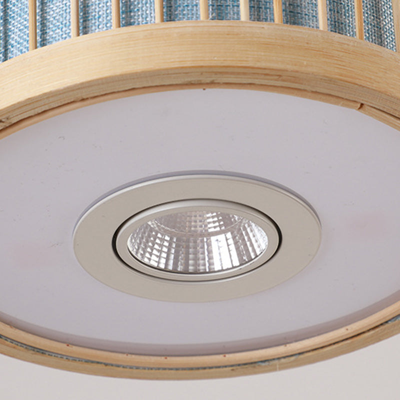 Japanese Pendulum Light Rattan 1-Light Hanging Ceiling Light for Dining Room