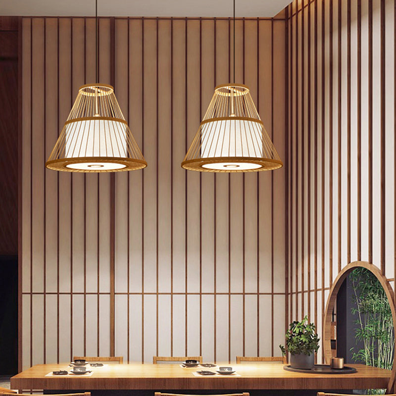 Japanese Pendulum Light Rattan 1-Light Hanging Ceiling Light for Dining Room