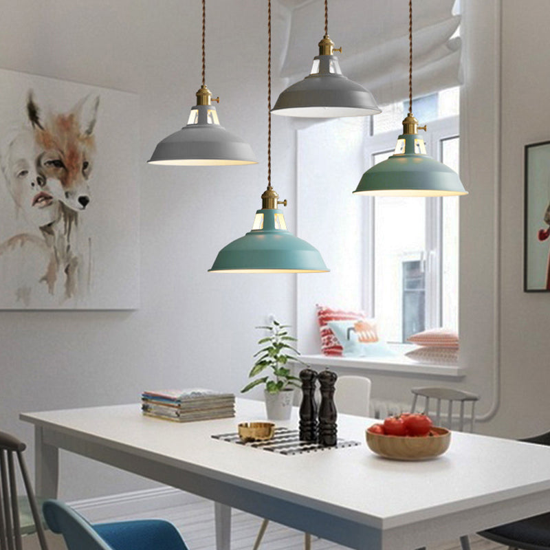 Semicircle Pendant Light Modern Style Metal 1 Light Hanging Ceiling Light