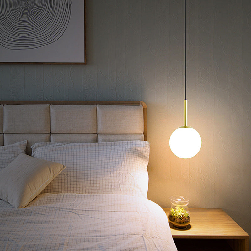 Glass Ball Pendant Lighting Fixtures Modern Style 1 Light Suspension Pendant