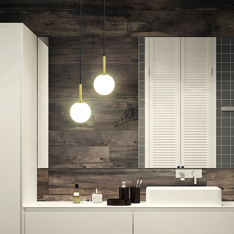 Glass Ball Pendant Lighting Fixtures Modern Style 1 Light Suspension Pendant