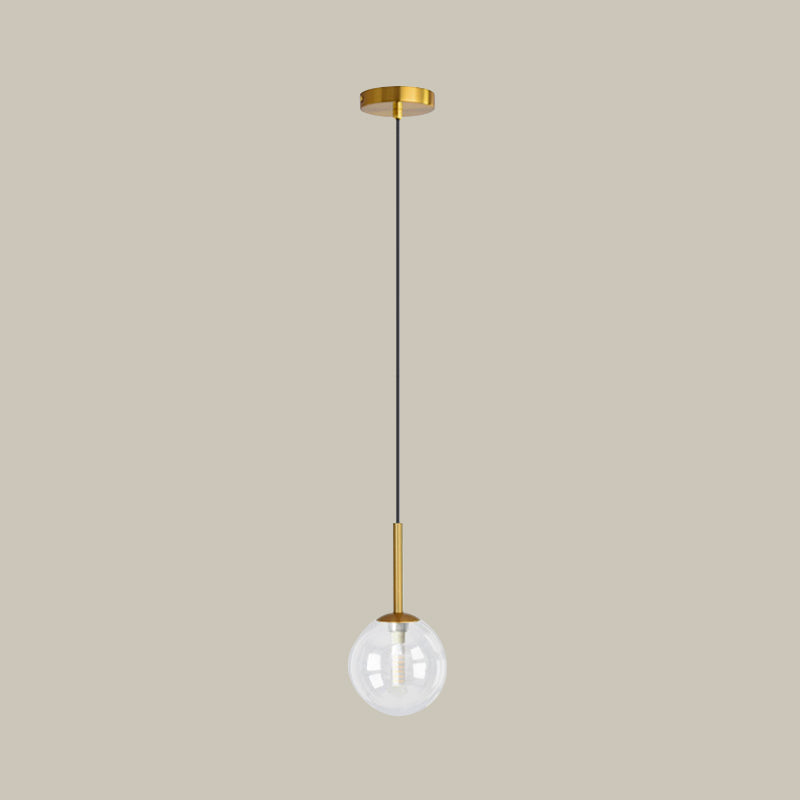 Glass Ball Pendant Lighting Fixtures Modern Style 1 Light Suspension Pendant