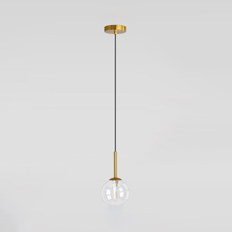 Glass Ball Pendant Lighting Fixtures Modern Style 1 Light Suspension Pendant