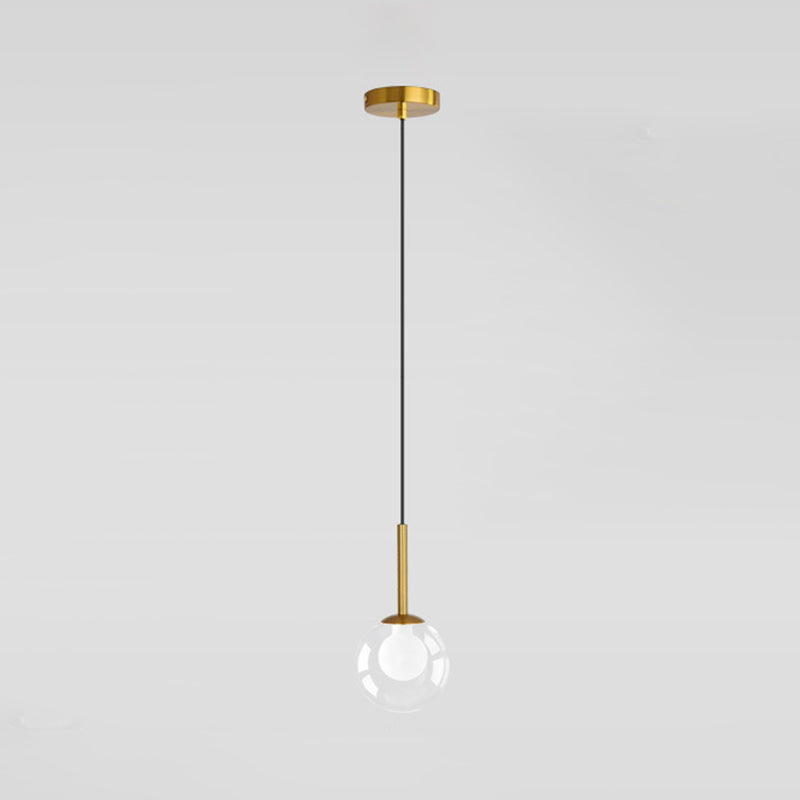 Glass Ball Pendant Lighting Fixtures Modern Style 1 Light Suspension Pendant