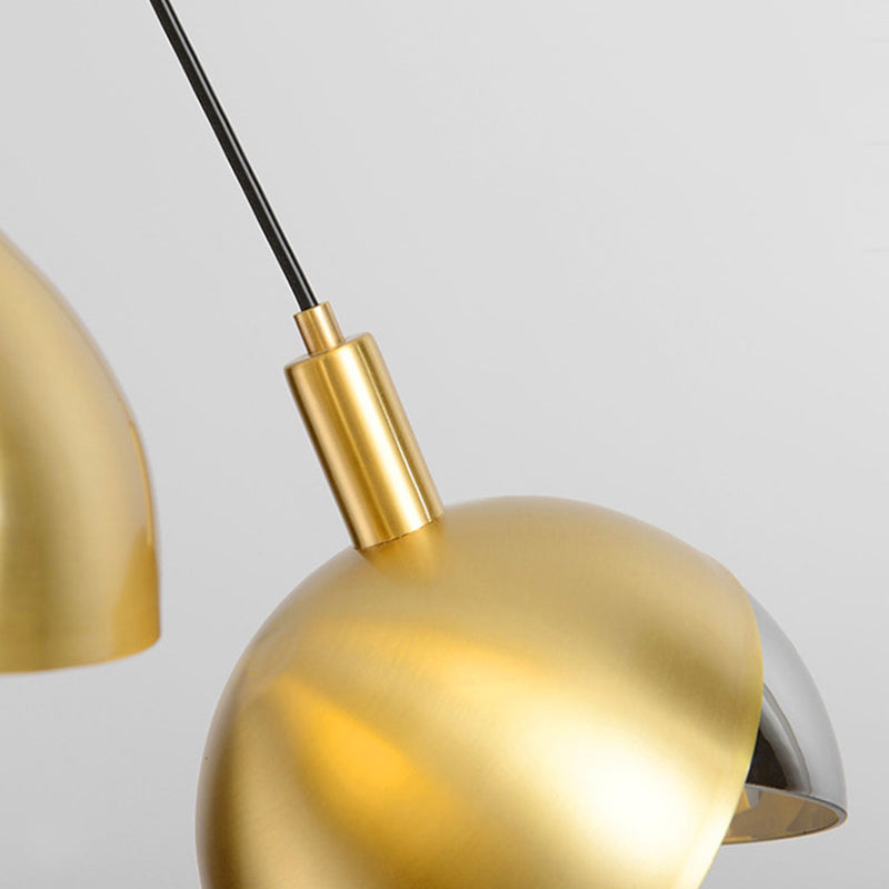 Glass Gold Hanging Lamp in Modern Artistic Style Wrought Iron Globe Pendant Light for Dining Room