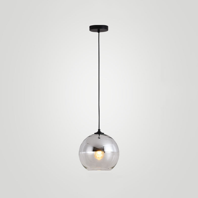 Wrought Iron Indoor Hanging Lamp in Modern Creative Style Globe Glass Pendant Light for Dining Room