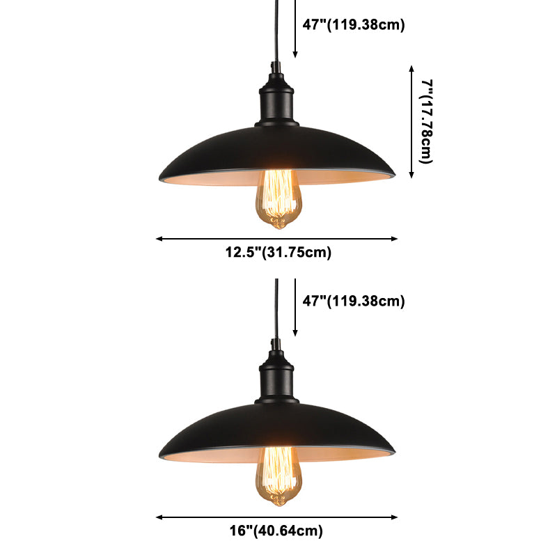 Industrial 1-Light Hanging Ceiling Light Tapered Metal Ceiling Pendant Light