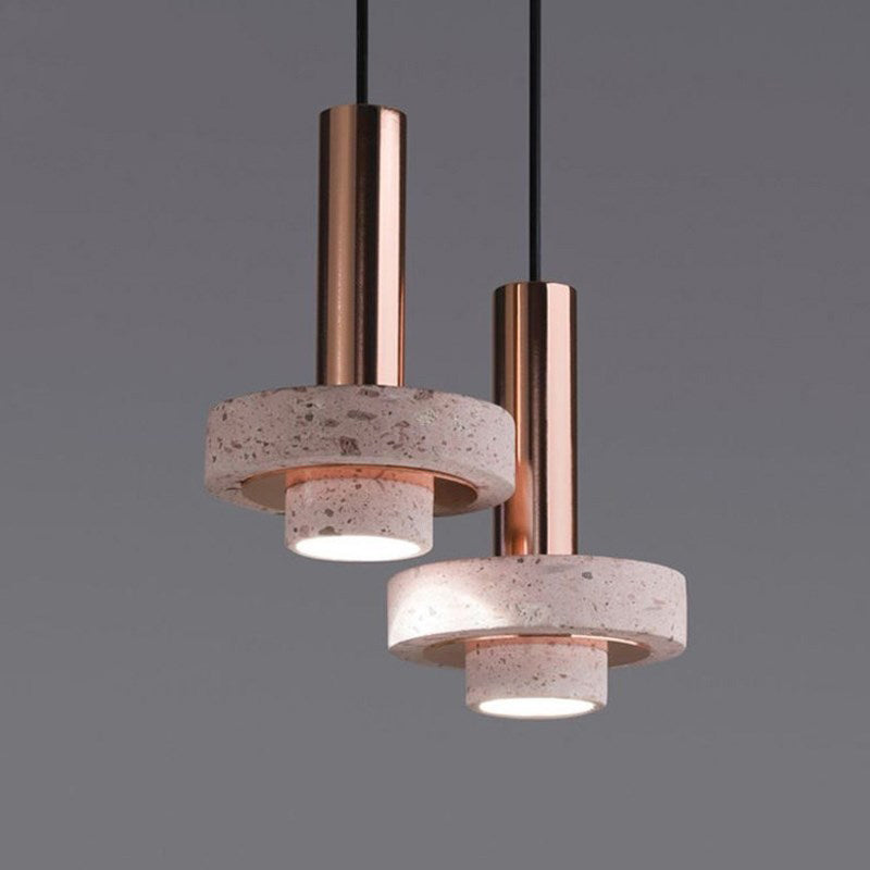 Luce cilindrica a sospensione cilindrica di pietra Light a 1 luce moderna di ciondolo commerciale a sospensione