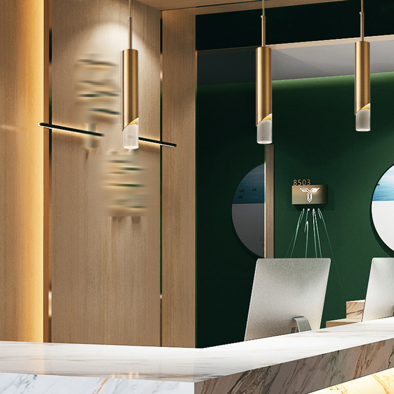 Moderner Stil 1-Licht hängende Anhänger Lichter Acrylzylindrische Anhängerleuchten