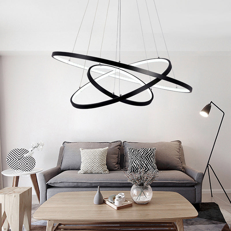 Lámparas de metal múltiples lámparas colgantes capas de estilo colgante de estilo moderno