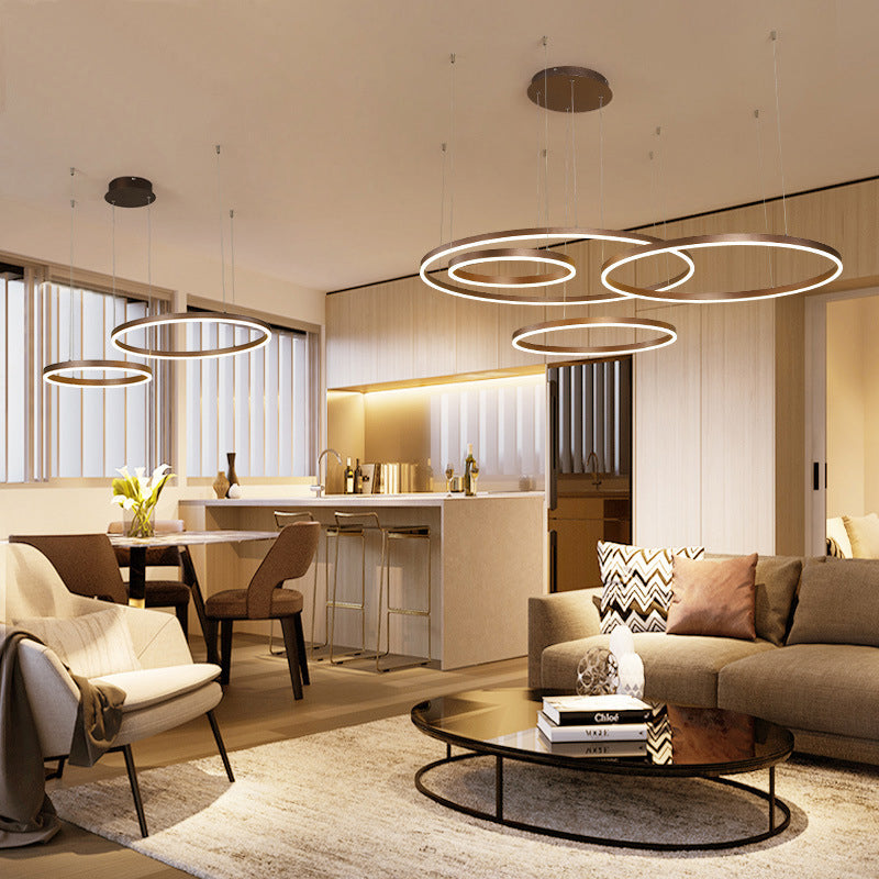 Multi Lights Metal Suspension Pendant Lamp Tiers Modern Style Suspended Lighting Fixture