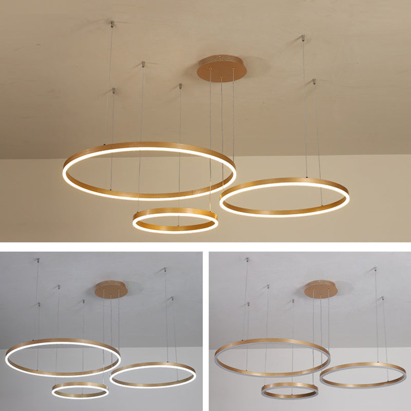 Multi Lights Metal Suspension Pendant Lamp Tiers Modern Style Suspended Lighting Fixture