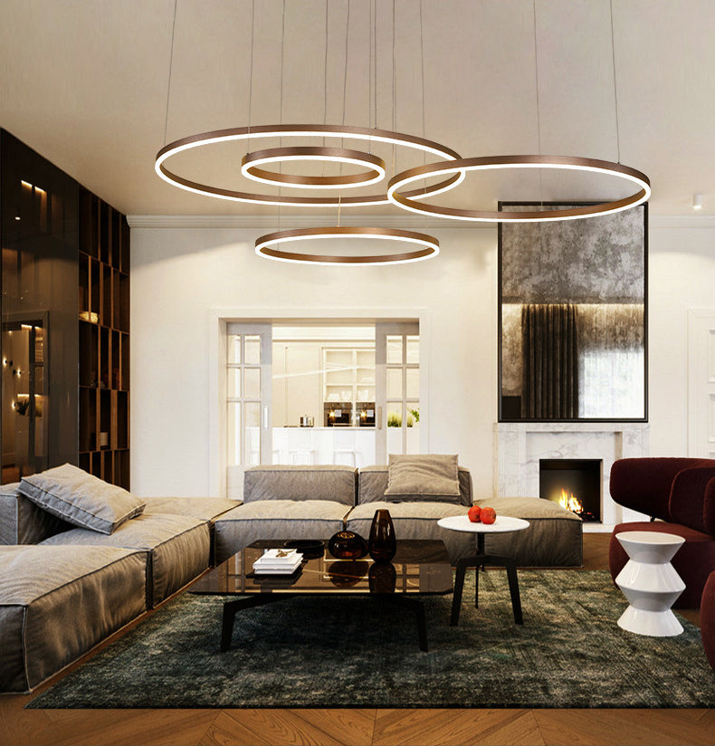 Multi Lights Metal Suspension Pendant Lamp Tiers Modern Style Suspended Lighting Fixture