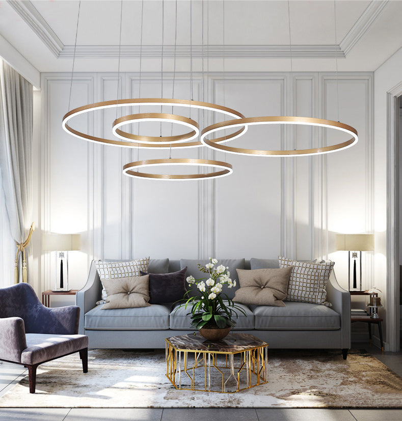 Multi Lights Metal Suspension Pendant Lamp Tiers Modern Style Suspended Lighting Fixture