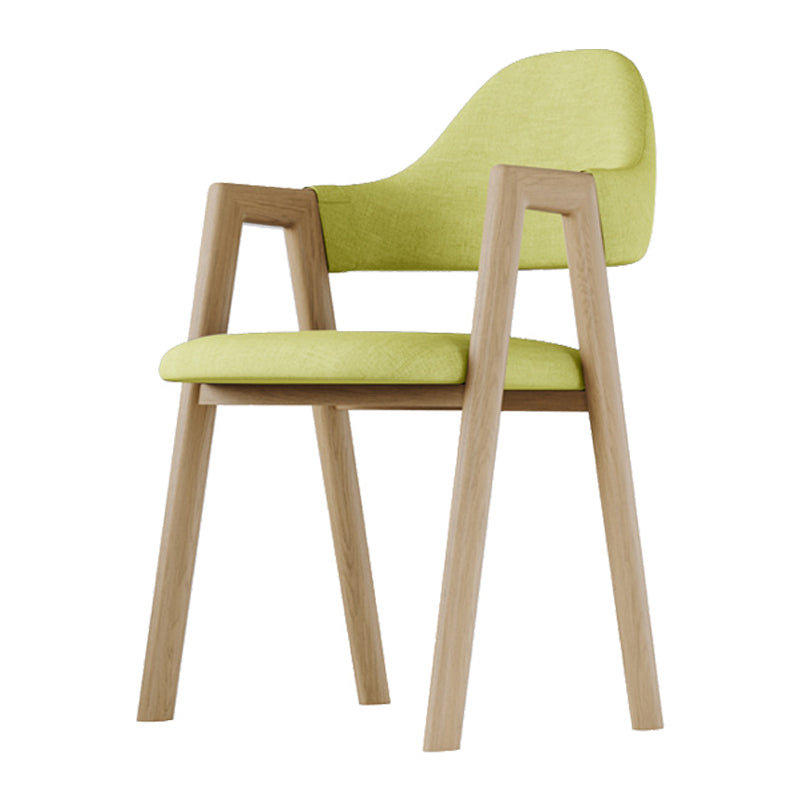 Home Nordric Arm Chair Open Back Wood Stackable Dining Room Chair with Sponge cushion