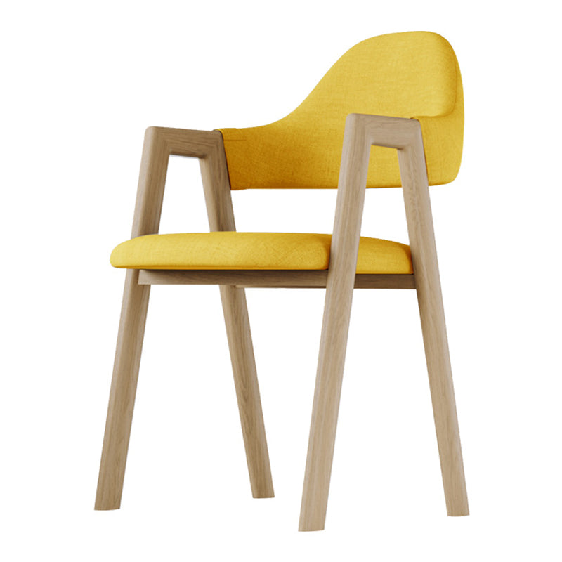 Home Nordric Arm Chair Open Back Wood Stackable Dining Room Chair with Sponge cushion
