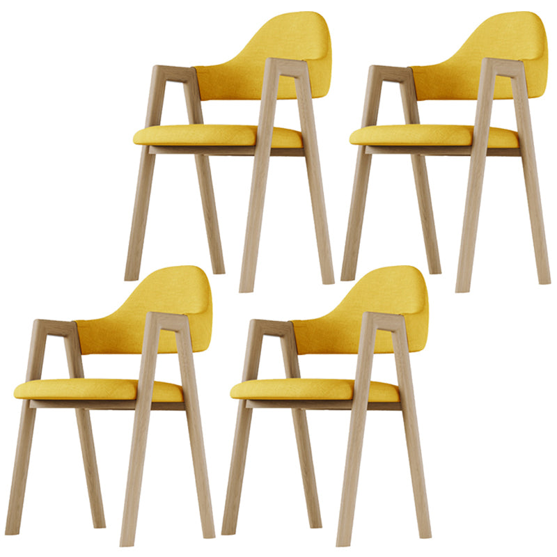 Home Nordric Arm Chair Open Back Wood Stackable Dining Room Chair with Sponge cushion