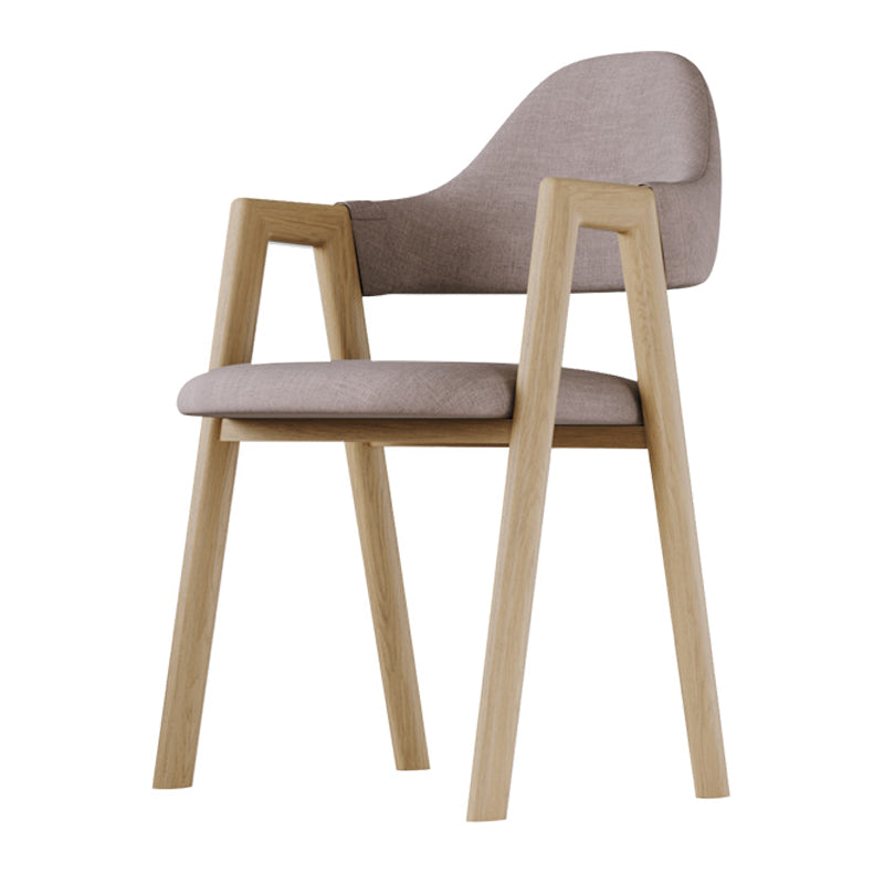 Home Nordric Arm Chair Open Back Wood Stackable Dining Room Chair with Sponge cushion