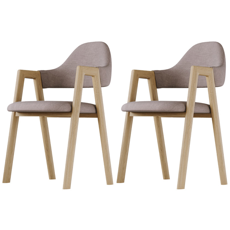 Home Nordric Arm Chair Open Back Wood Stackable Dining Room Chair with Sponge cushion