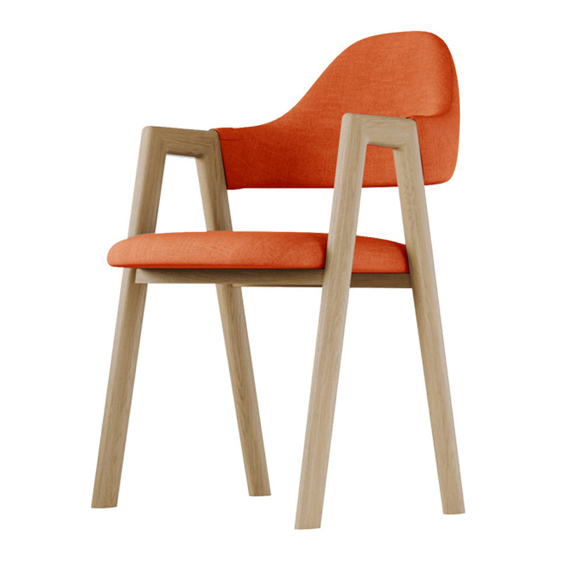 Home Nordric Arm Chair Open Back Wood Stackable Dining Room Chair with Sponge cushion
