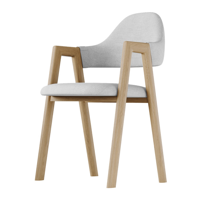 Home Nordric Arm Chair Open Back Wood Stackable Dining Room Chair with Sponge cushion
