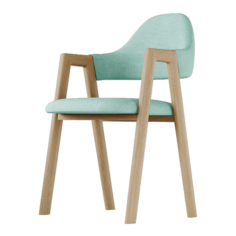 Home Nordric Arm Chair Open Back Wood Stackable Dining Room Chair with Sponge cushion