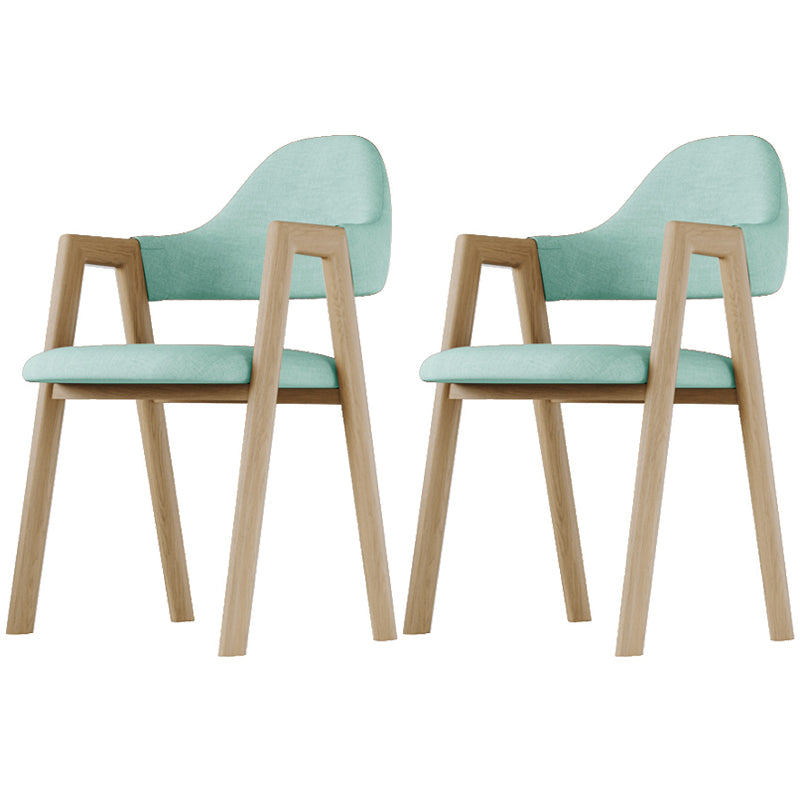 Home Nordric Arm Chair Open Back Wood Stackable Dining Room Chair with Sponge cushion
