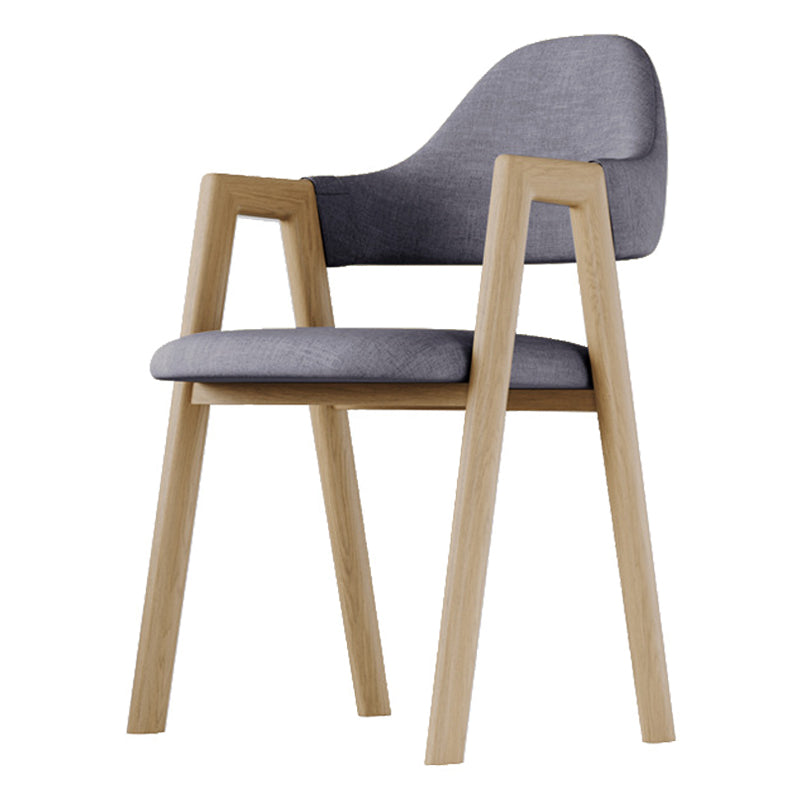 Home Nordric Arm Chair Open Back Wood Stackable Dining Room Chair with Sponge cushion
