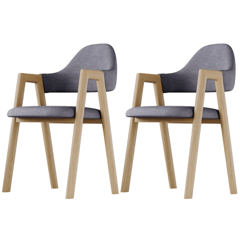 Home Nordric Arm Chair Open Back Wood Stackable Dining Room Chair with Sponge cushion