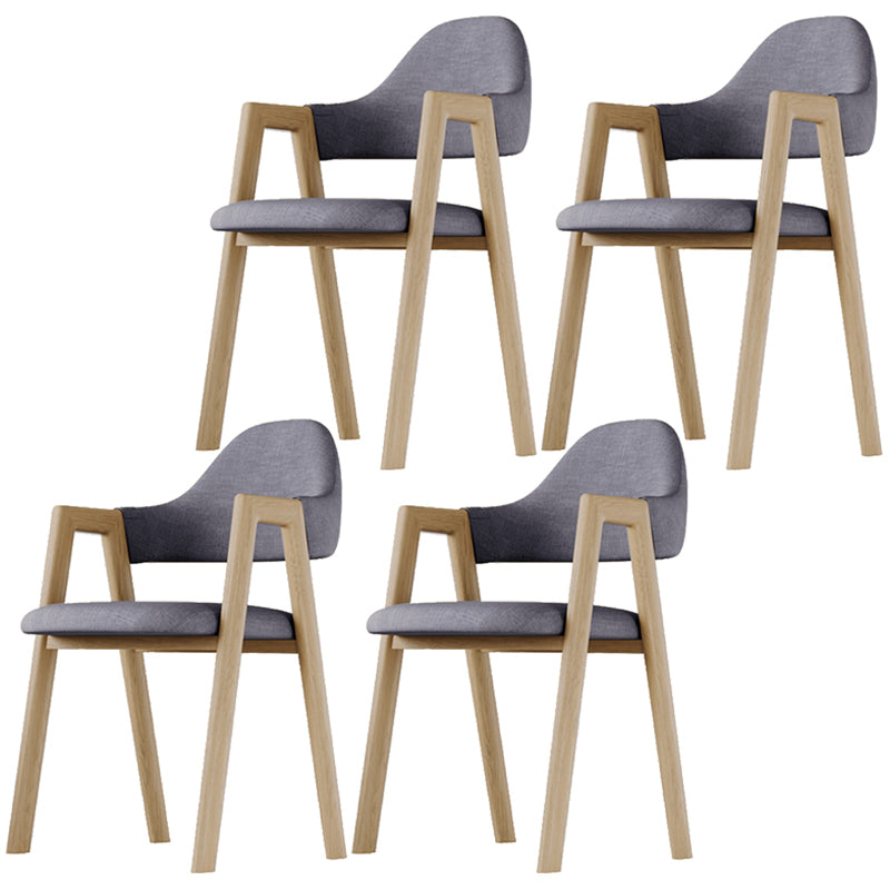 Home Nordric Arm Chair Open Back Wood Stackable Dining Room Chair with Sponge cushion