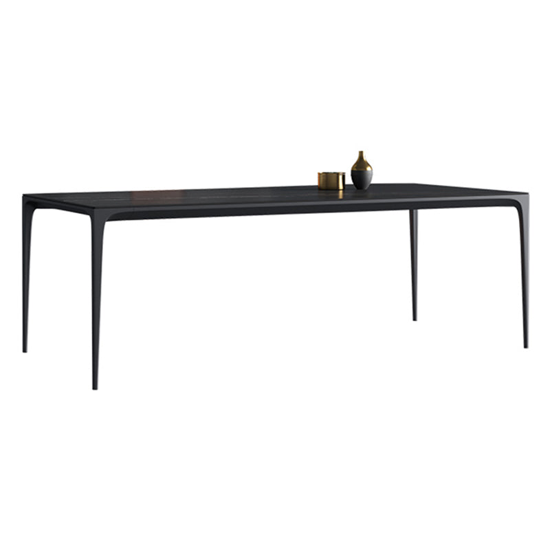 Sintered Stone Black Dining Table Modern Style 4 Legs Table for Dining Room