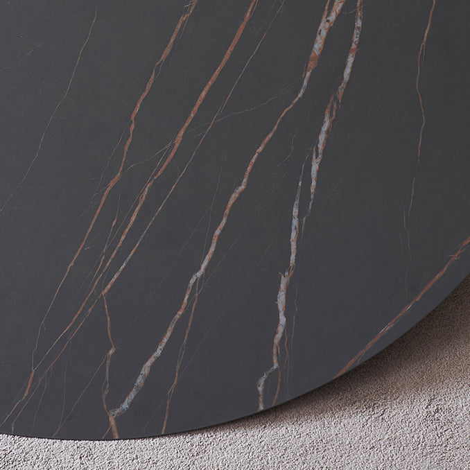 Sintered Stone Black Dining Table Modern Style 4 Legs Table for Dining Room